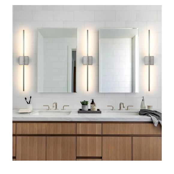 30" Brushed Nickel LED Bathroom Vanity Light Fixture Horizontal or Vertical - Picture 6 of 10